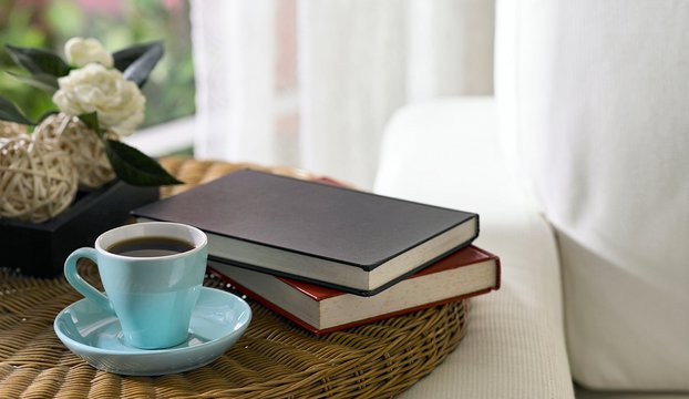 tea cup and books